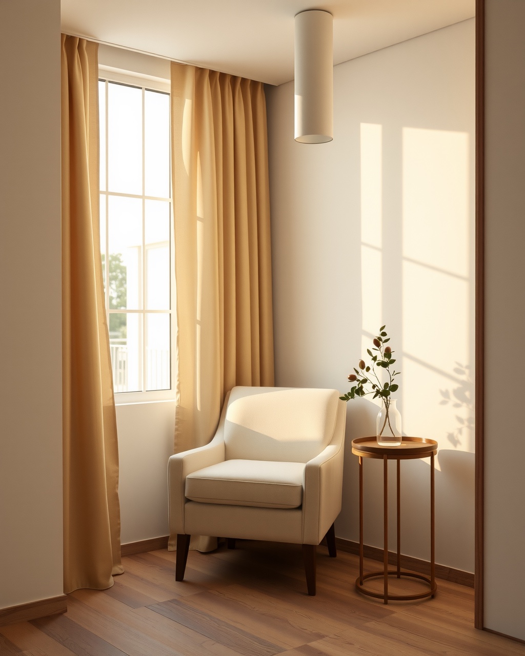 Sala de espera cálida de una clinica al atardecer